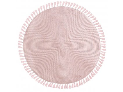 46839 kulaty ruzovy koberec s trasnemi pink 90 cm
