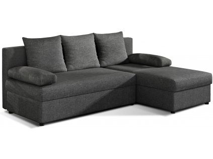 Tmavě šedá rozkládací rohová pohovka GINO, oboustranná s moderním designem