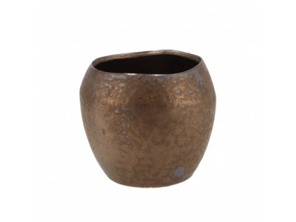 56598 bronzovy keramicky kvetinac amarah 12 cm