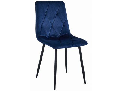 Modrá sametová jídelní židle LIBRA – elegantní doplněk do vaší jídelny