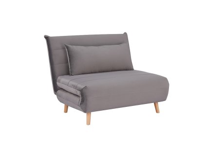 Moderní šedé rozkládací křeslo SPIKE VELVET s úložným prostorem