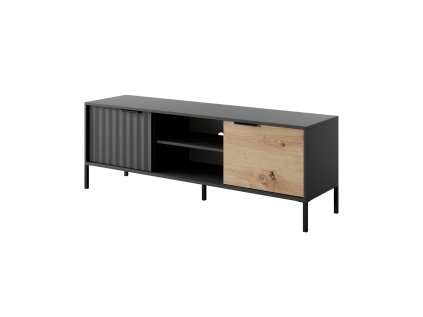 Černý RTV stolek v dekoru dub artisan RAVE 153 2D