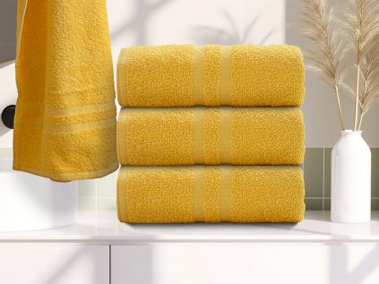 Ručník Basic Dual žlutý 50x100 cm z 100% bavlny