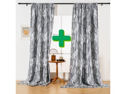 Designové závěsy PERUN 140x270 cm - Moderní závěsy s elegantním vzorem v šedé a bílé barvě, ideální pro každý stylový interiér.