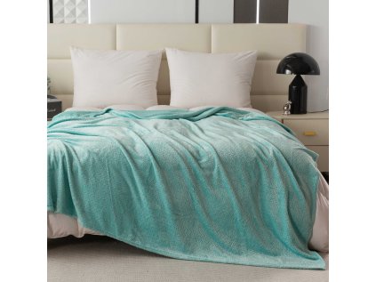 Mikroplyšová deka se vzorem BREEZE mentolová
