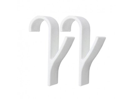 Bílé háčky na radiátor SEZA, sada 2 kusů pro koupelnu