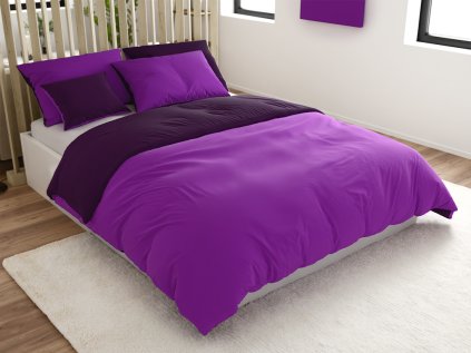 Bavlněné povlečení VIOLETTA fialové v elegantním dvoubarevném provedení