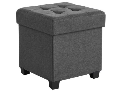 Skládací taburet s úložným prostorem OSCAR 38x38 cm, šedý a praktický