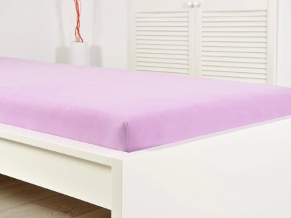 Jersey prostěradlo ALVORA fialové 180 x 200 cm s elastickými okraji