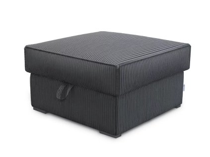 Tmavě šedý taburet COSARO s úložným prostorem 65x65 cm – elegantní a praktický