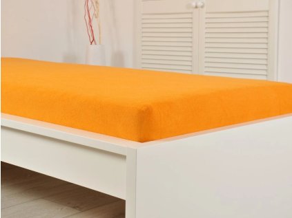 Oranžové froté prostěradlo EXCLUSIVE 70x140 cm – měkké a pohodlné pro dětskou postýlku