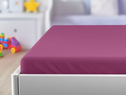 Jersey prostěradlo do dětské postýlky EXCLUSIVE 70x140 cm vínové