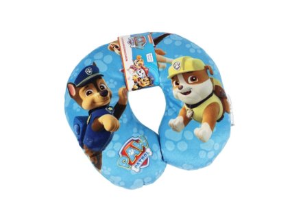 Cestovní polštářek PAW PATROL 30x30 cm – modrý a hravý