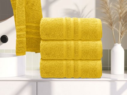 Ručník Classic 50 x 100 cm žlutý, 100% bavlna do moderní koupelny