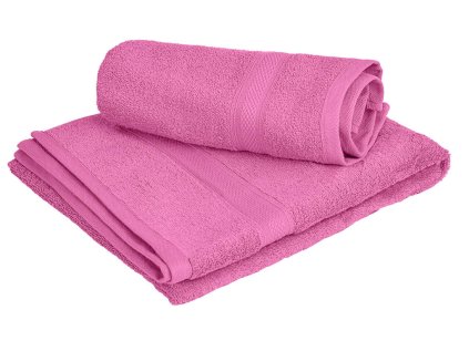 Růžová osuška a ručník CLARYSSE ELEGANCE – sada 500g/m² s bordurou
