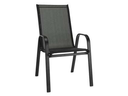 Venkovní tmavě šedá kovová židle ALDERA s opěrkami