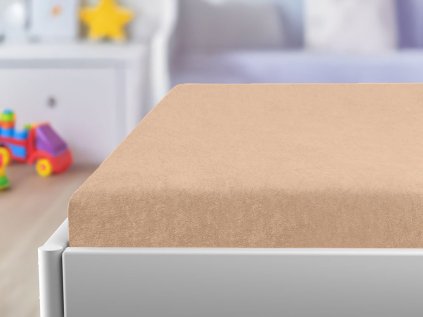 Froté prostěradlo do dětské postýlky 60x120 cm meruňkové