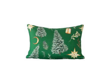 Zelený povlak z mikrovlákna GREEN CHRISTMAS 70x90 cm s vánočním vzorem