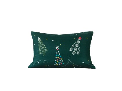 Zelený povlak CHRISTMAS DRIFT z mikrovlákna 50x70 cm s motivem Vánoc