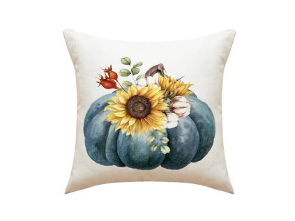 Podzimní povlak na polštář BLUE PUMPKIN krémový 45x45 cm