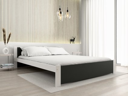 Moderní postel IKAROS 180 x 200 cm antracit/bílá pro elegantní ložnici