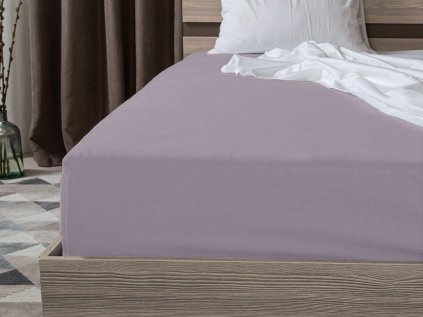 Světle fialové jersey prostěradlo 140x200 cm na jednolůžko