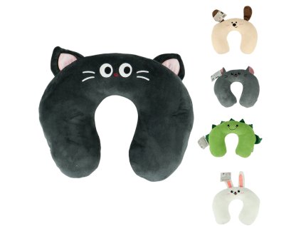 Plyšový cestovní polštářek TRAVEL FRIENDS 33x25 cm více barev