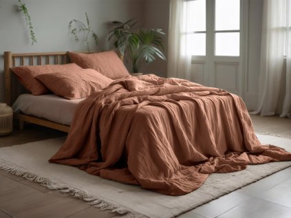 Mušelínové povlečení MUSSARI světle hnědé