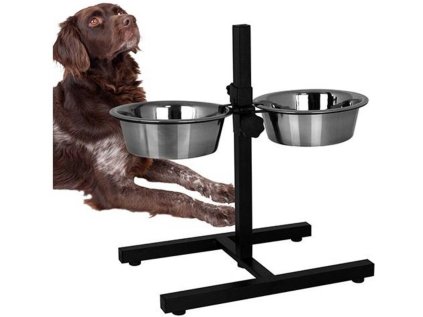 Nastavitelný stojan DUOFEED s nerezovými miskami pro psy