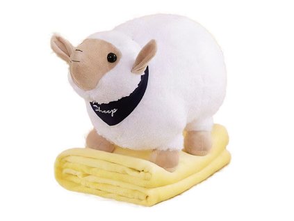 05 plysova hracka ovecka bila