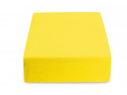 prostěradlo bavlněné jersey žerzejové dvoulůžko 180 x 200 cm žluté