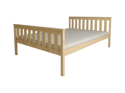 Stylová postel KALEA 140 x 200 cm z masivní borovice s přírodním vzhledem