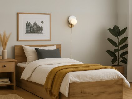 Dřevěná postel SOFIA 120 x 200 cm dub artisan do ložnice i pokoje