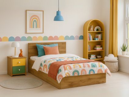 Postel SOFIA 90 x 200 cm dub artisan do dětského nebo studentského pokoje