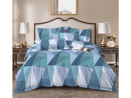 Barevné povlečení NARKEL z mikrovlákna s geometrickým vzorem