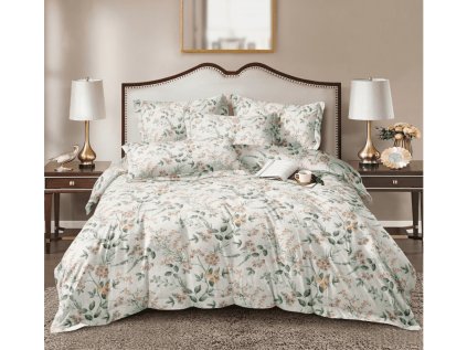 Barevné povlečení z mikrovlákna LEVIDIA s květinovým vzorem