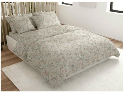 Povlečení z mikrovlákna LEVIDIA barevné s jemným květinovým vzorem