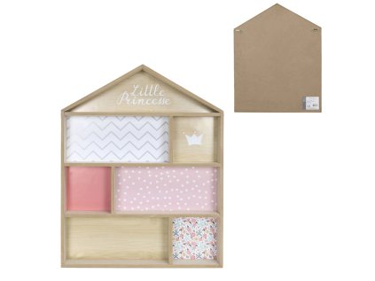 Dřevěná dětská polička MY LITTLE PRINCESSE s barevnými přihrádkami