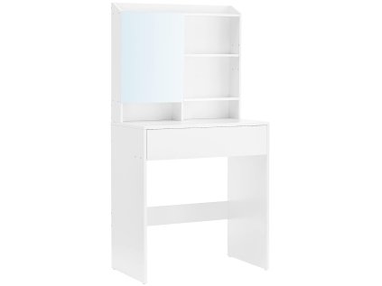 Elegantní toaletní stolek LUNAVI bílý 70x40 cm se zrcadlem a úložným prostorem