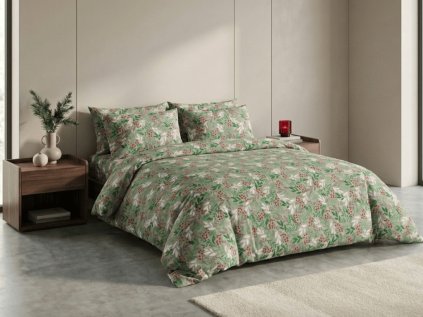 Flanelové povlečení PINEFLOR zelené