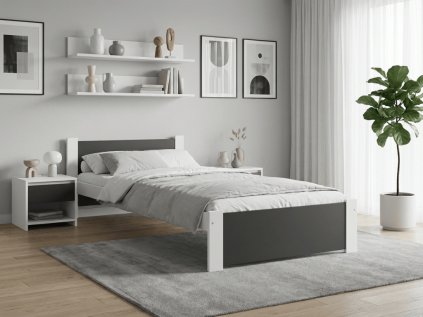 Postel IKAROS 90 x 200 cm, antracit/bílá
