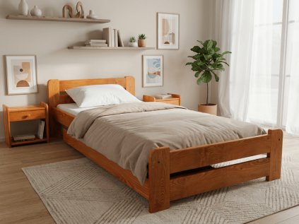 Jednolůžková postel Laura 90x200 cm z masivu olše