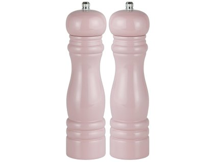 Stylová sada dřevěných mlýnků na sůl a pepř PINK v růžové barvě