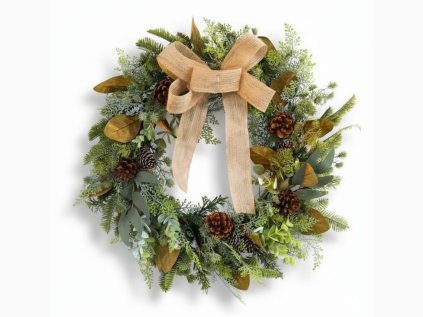 Vánoční věnec na dveře WINTER GREEN Ø 45 cm s přírodními prvky