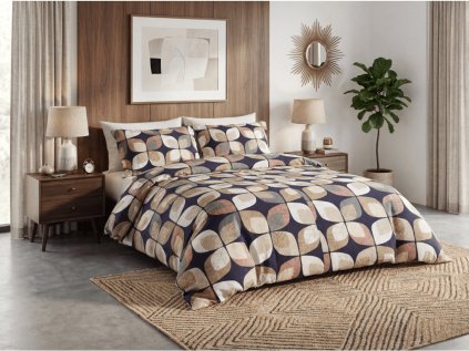 Krepové povlečení z Renforcé bavlny AUTUMN LEAF barevné