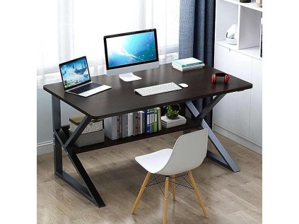 AKCE Psací stůl s policí SHAPE 80x40 cm, černý II. jakost