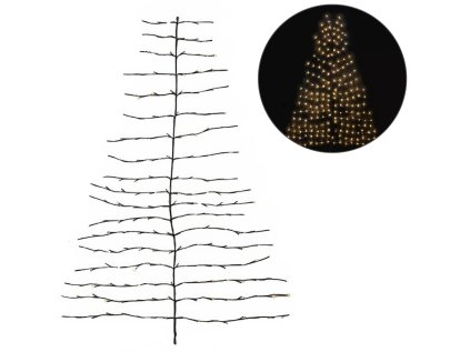 LED vánoční stromek ZIGGY S 100x120 cm na zeď, hnědý