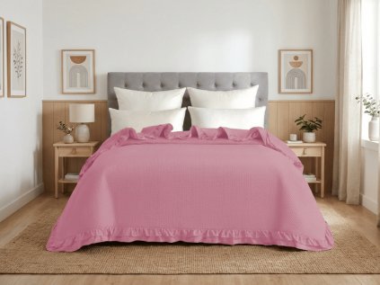 Elegantní Přehoz na postel MONTEGO, růžový pro moderní ložnici