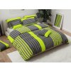 Luxusní povlečení LINCOLN zelené s šedými a neonovými pruhy