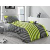 Moderní bavlněné povlečení LINCOLN zelené s pruhovaným vzorem